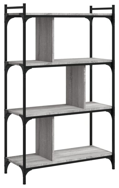 4 szintes szürke sonoma színű fa könyvespolc 76 x 32 x 123 cm