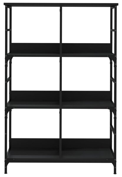 Fekete szerelt fa könyvespolc 78,5 x 33 x 117,5 cm