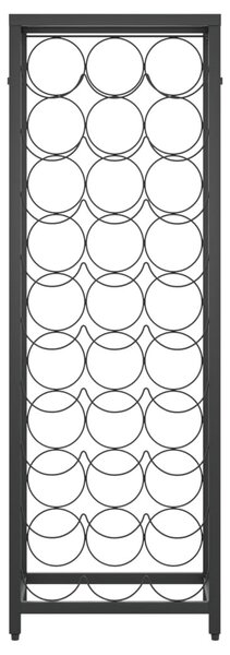 Fekete kovácsoltvas bortartó 27 palackhoz 34 x 18 x 100 cm