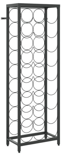 Fekete kovácsoltvas bortartó 27 palackhoz 34 x 18 x 100 cm