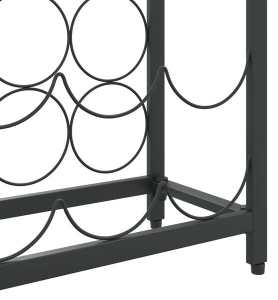 Fekete kovácsoltvas bortartó 27 palackhoz 34 x 18 x 100 cm