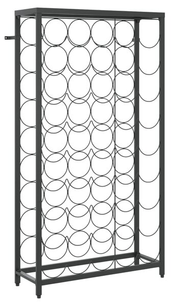 Fekete kovácsoltvas bortartó 45 palackhoz 54 x 18 x 100 cm