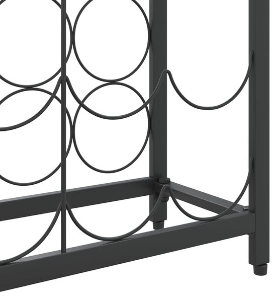 Fekete kovácsoltvas bortartó 45 palackhoz 54 x 18 x 100 cm