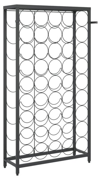 Fekete kovácsoltvas bortartó 45 palackhoz 54 x 18 x 100 cm