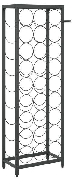 Fekete kovácsoltvas bortartó 27 palackhoz 34 x 18 x 100 cm