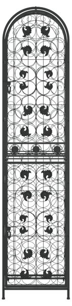 Fekete kovácsoltvas bortartó 73 palackhoz 45 x 36 x 200 cm0