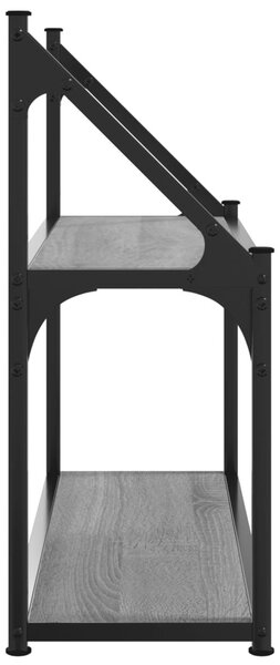 2 szintes szürke sonoma színű szerelt fa fali polc 60x21x51 cm