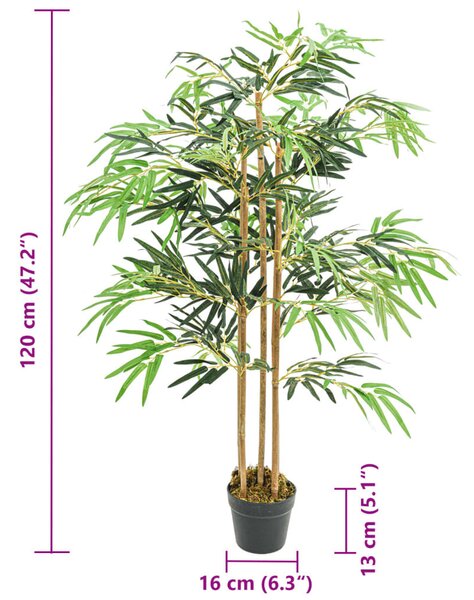 Zöld mű bambuszfa 730 levéllel 120 cm