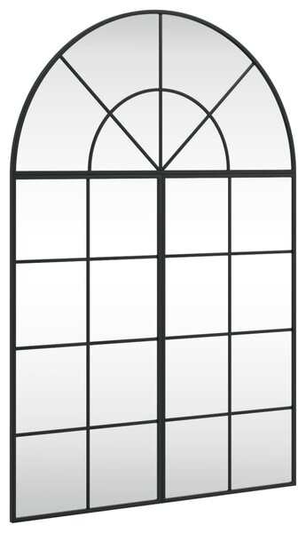 Fekete ívelt vas fali tükör 80x120 cm