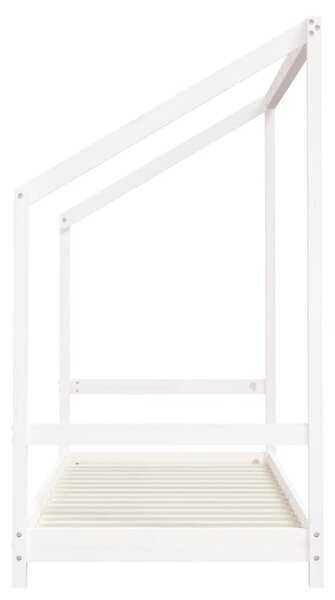 Fehér tömör fenyőfa gyerekágykeret 2 x (80 x 200) cm