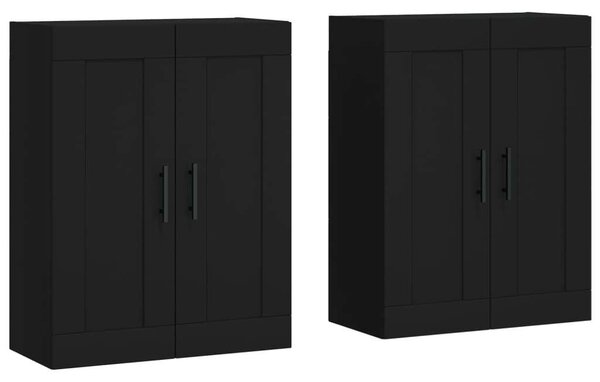 2 db Fekete Falra Szerelhető Szekrény - 69,5x34x90 cm