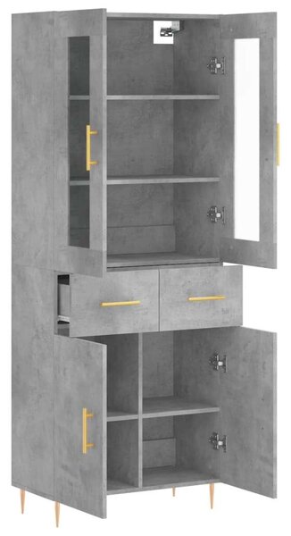 Modern Magasszekrény - Betonszürke - 180 cm
