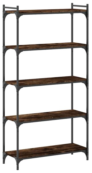 5 szintes füstös tölgy szerelt fa könyvespolc 80 x 30 x 154 cm