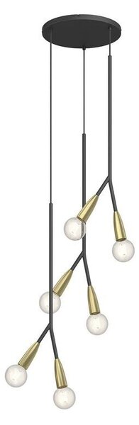 Lucande - Carlea 6 Cluster Függőlámpa Black/Brass - Lampemesteren