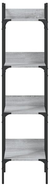 4 szintes szürke sonoma szerelt fa könyvespolc 35x30x138,5 cm