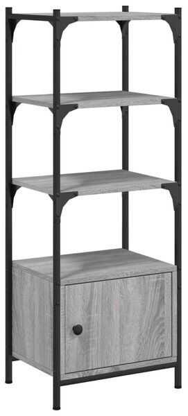 3 szintes szürke sonoma szerelt fa könyvespolc 41x30x109,5 cm