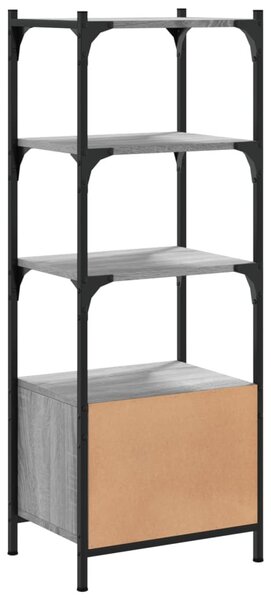 3 szintes szürke sonoma szerelt fa könyvespolc 41x30x109,5 cm