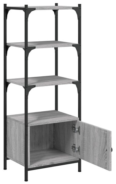3 szintes szürke sonoma szerelt fa könyvespolc 41x30x109,5 cm