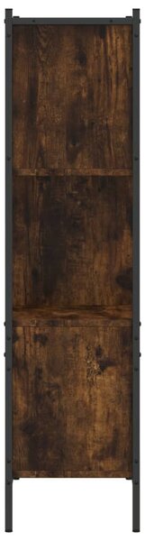 Füstös tölgy színű szerelt fa könyvszekrény 72x28x109 cm