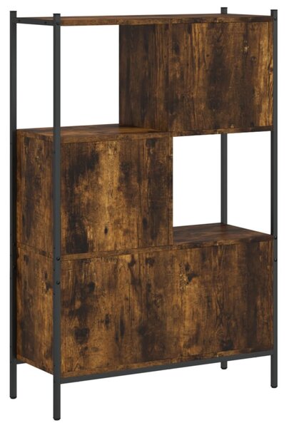 Füstös tölgy színű szerelt fa könyvszekrény 72x28x109 cm