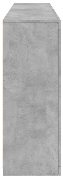 Betonszürke tálalószekrény LED-világítással 181,5 x 37 x 100 cm