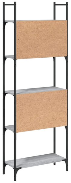 5 szintes szürke sonoma szerelt fa könyvespolc 60,5x24x166,5 cm