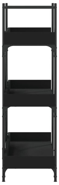 3-szintes fekete szerelt fa könyvespolc 100 x 33 x 108,5 cm