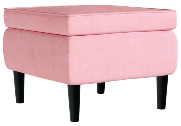 VidaXL Rosa Bársony Fotel Lábtartóval