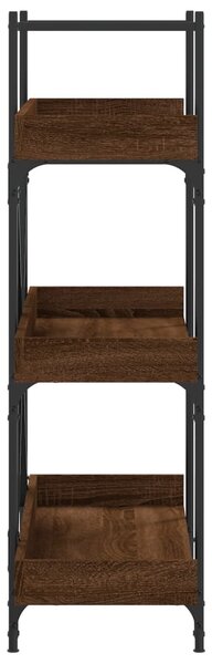 3-szintes barna tölgy szerelt fa könyvespolc 100x33x108,5 cm