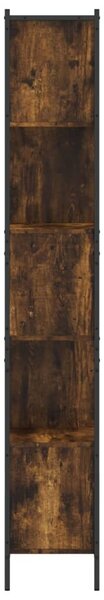 Füstös tölgy színű szerelt fa könyvszekrény 72x28x172 cm