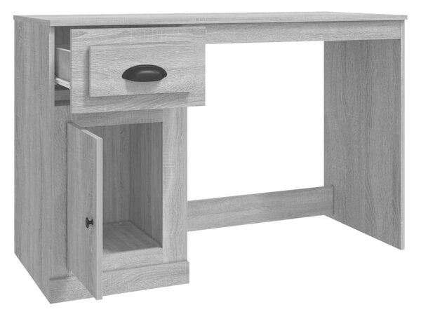 VidaXL Íróasztal Fiókkal - Sonoma Szürke - 115cm
