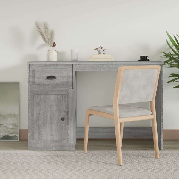 VidaXL Íróasztal Fiókkal - Sonoma Szürke - 115cm
