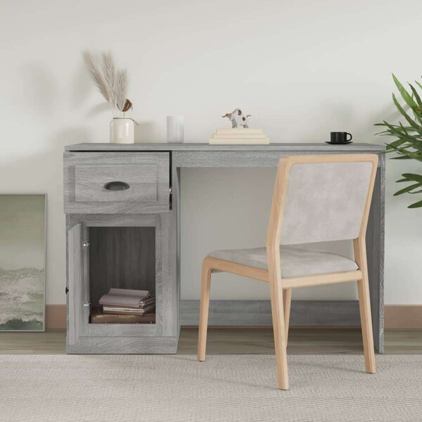VidaXL Íróasztal Fiókkal - Sonoma Szürke - 115cm