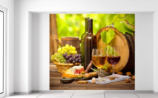Gario Fotótapéta Vörös és fehér bor Anyag: Öntapadó, Méret: 268 x 240 cm