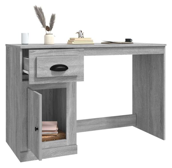 VidaXL Íróasztal Fiókkal - Sonoma Szürke - 115cm