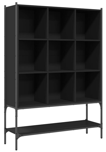 Fekete szerelt fa könyvszekrény 102x30x141,5 cm