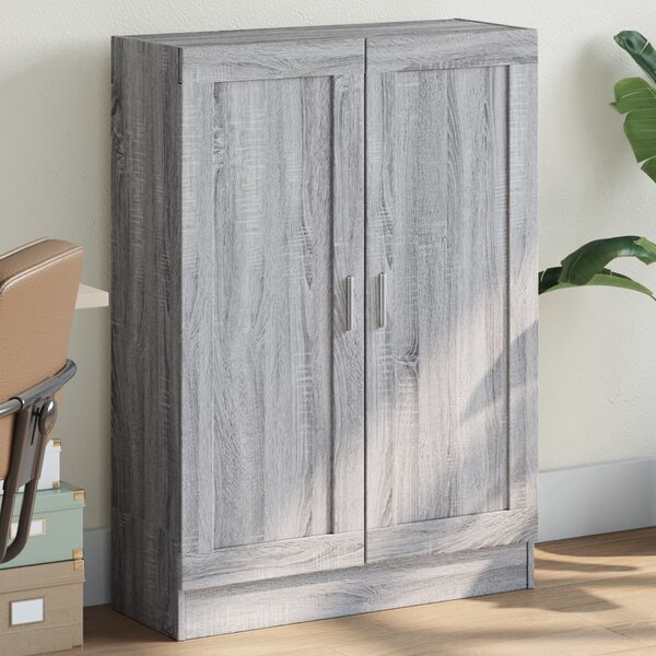 Szürke sonoma színű szerelt fa könyvszekrény 82,5x30,5x115 cm