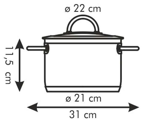 Tescoma VISION Lábas fedővel ø 22 cm, 4.0 l