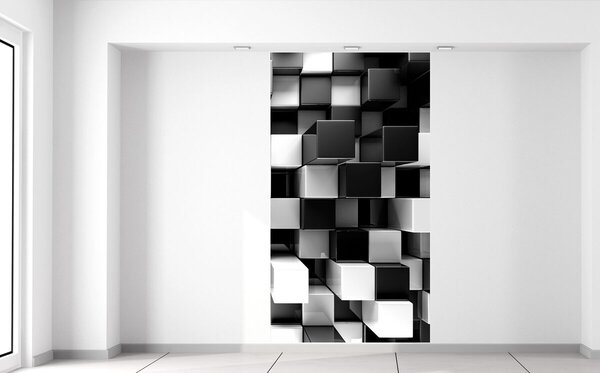Fotótapéta Fekete-fehér 3D kockák
