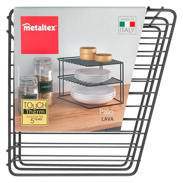 Fekete rozsdamentes acél kiegészítő polc 25x25 cm Palio – Metaltex