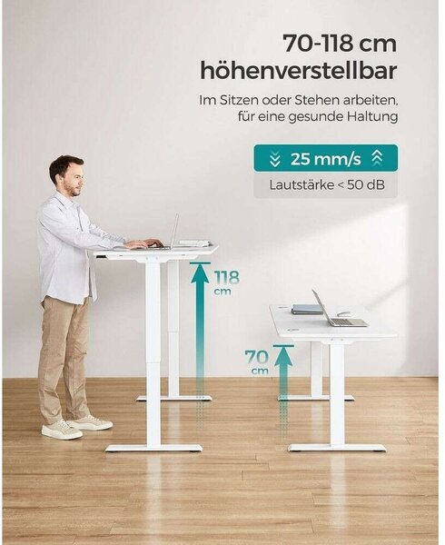 Vasagle Elektromos Állítható Íróasztal - 120x60 cm