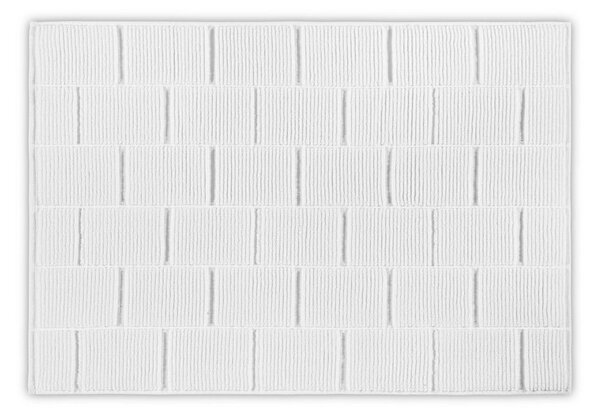Tile fehér pamut fürdőszobai kilépő, 50 x 80 cm - Foutastic