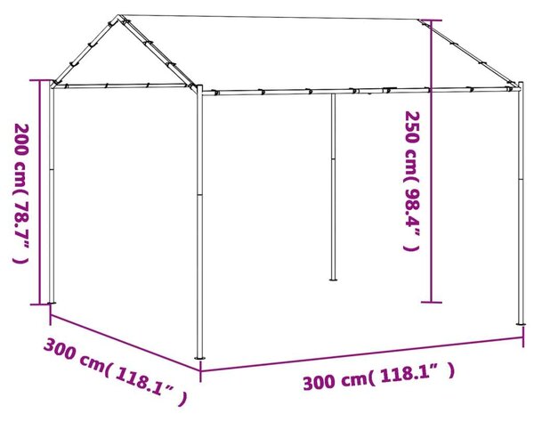 VidaXL Kerti Pavilon - Bézs - 3x3m