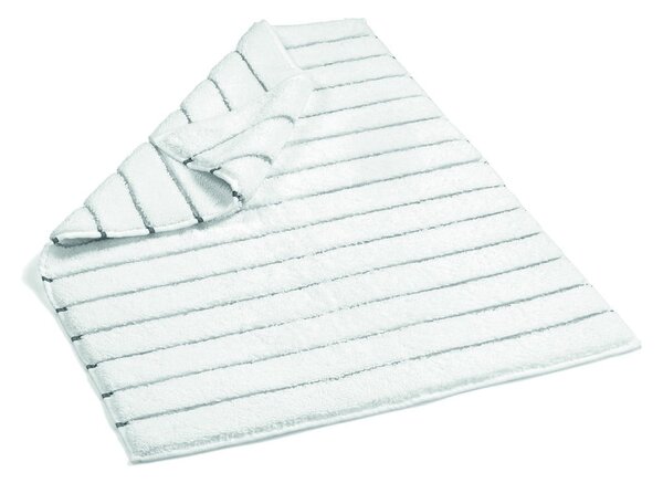 Stripped Terry fehér-szürke pamut fürdőszobai kilépő, 60 x 90 cm - Foutastic