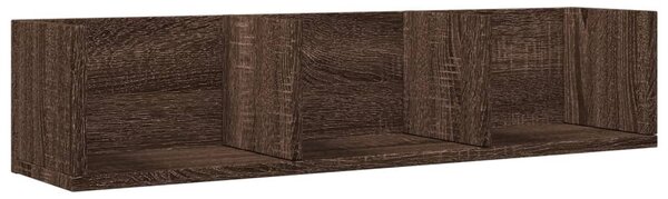 2 db barna tölgyszínű szerelt fa faliszekrény 75x18x16,5 cm
