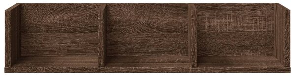 2 db barna tölgyszínű szerelt fa faliszekrény 75x18x16,5 cm