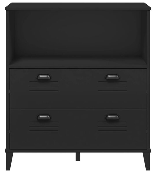 VIKEN fekete szerelt fa könyvszekrény 80 x 40 x 90 cm