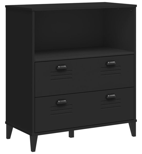 VIKEN fekete szerelt fa könyvszekrény 80 x 40 x 90 cm