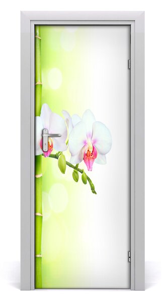 Ajtóposzter öntapadós Orchidea és bambusz 75x205 cm