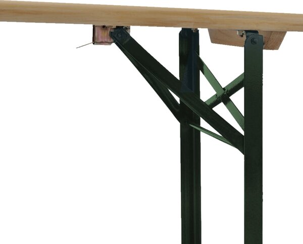 Összecsukható fenyőfa sörasztal 2 sörpaddal 220 cm